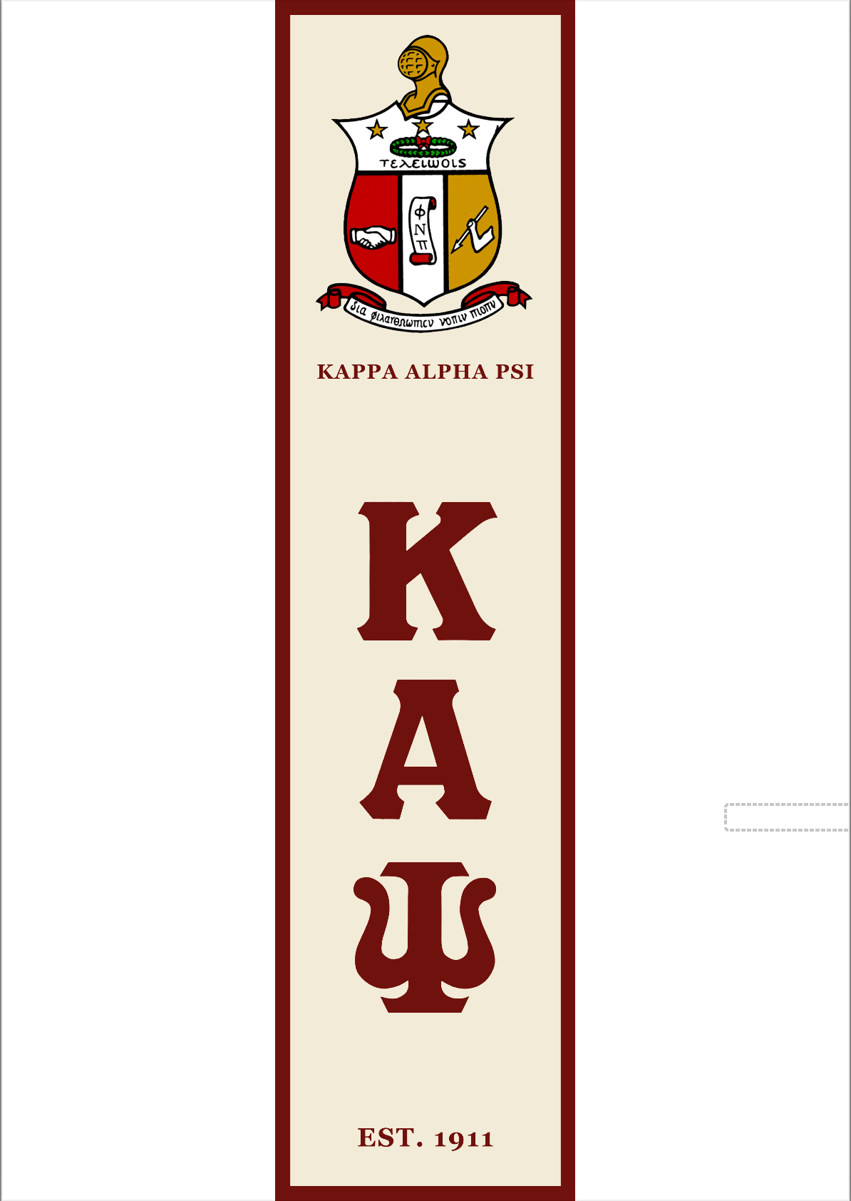 Kappa Alpha Psi framed Banner Cream - Navy Banner Guy
